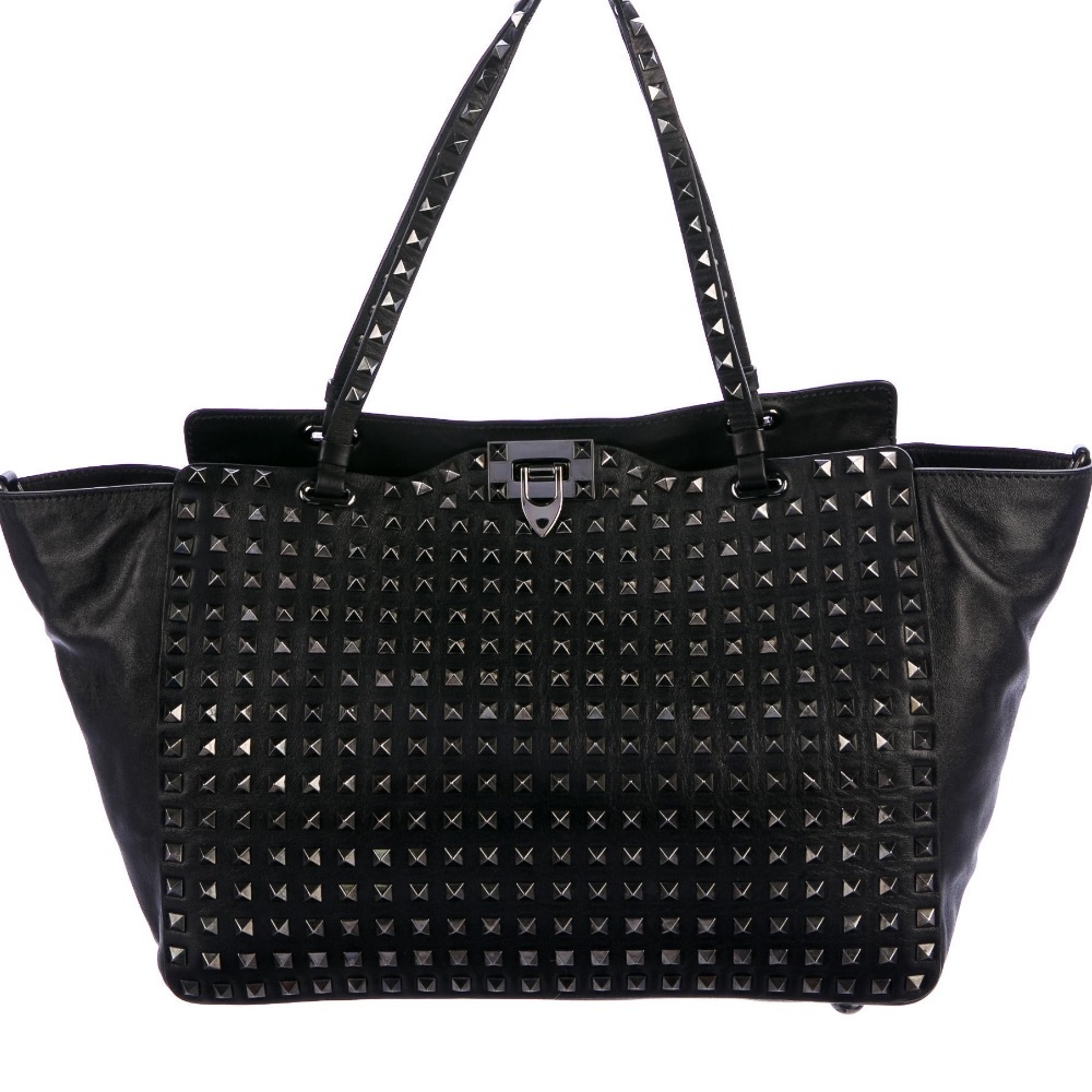 Valentino leather rock stud tote
